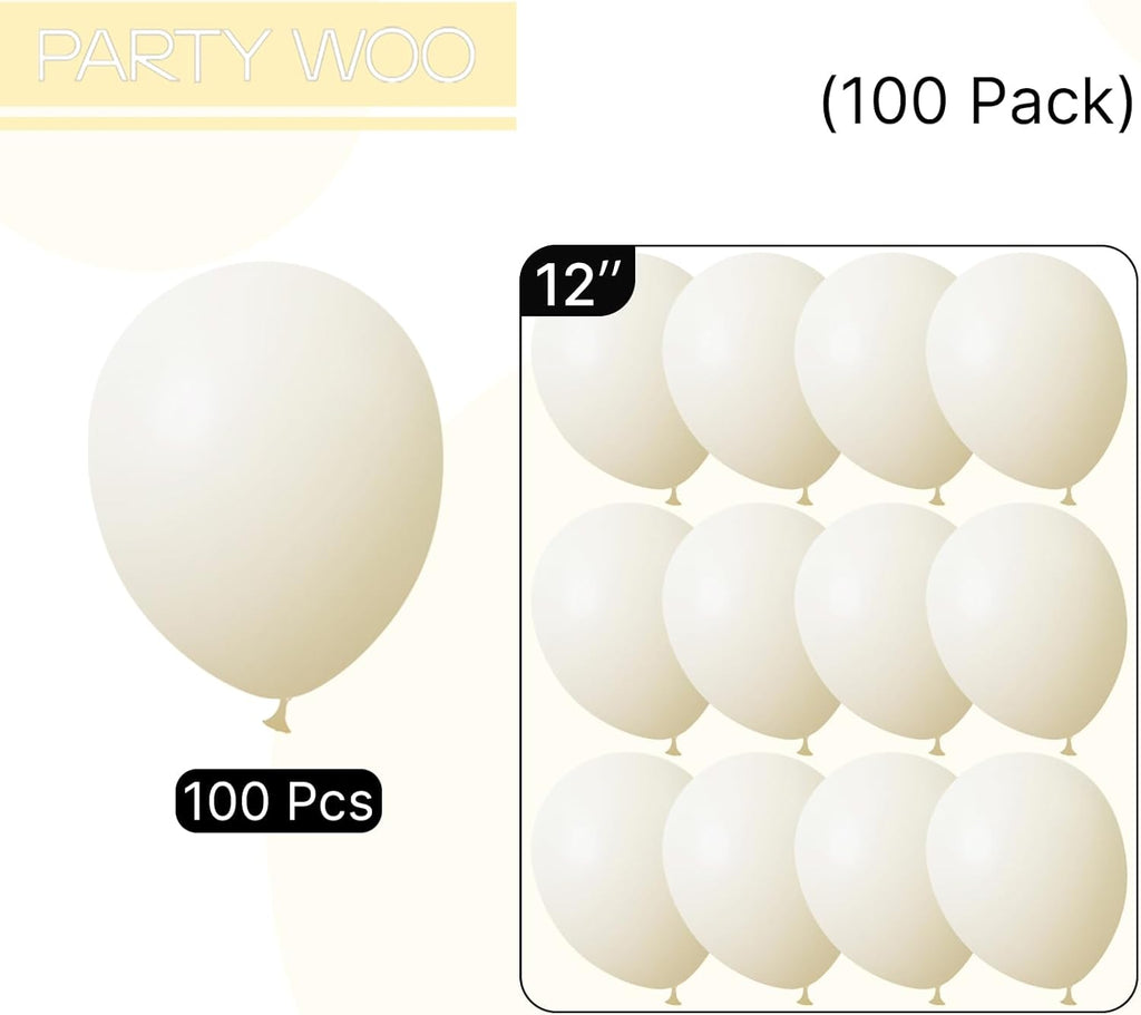 PartyWoo Pastel Yellow Balloons - 100pcs 12 Inch Latex Helium Balloons for Graduation & Baby Showers