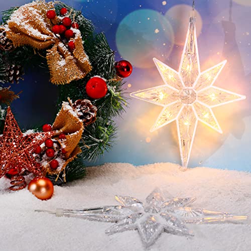 Christmas Window Star Lights - Bethlehem Style Hanging LED Silhouette Decoration - Warm White, 2 Pieces