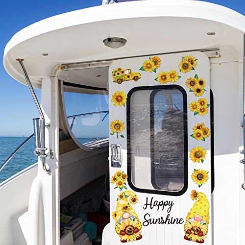 Sunflower Gnome Refrigerator Magnets Set - 16 Decorative Metal Fridge Decor