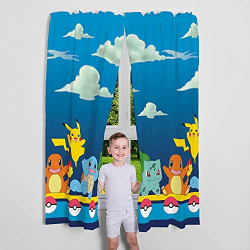 Kids Cartoon Character Window Curtain Panels, 82 x 63 Inch Set