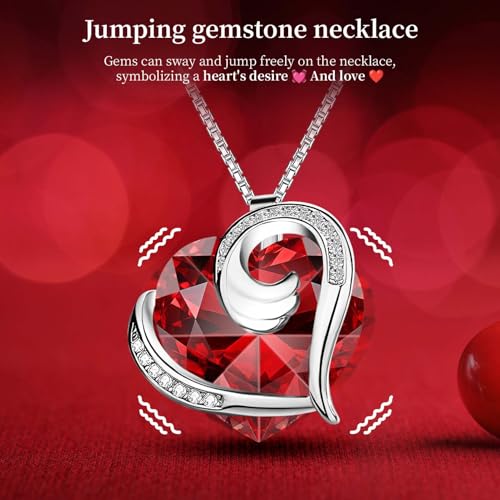 Preserved Real Rose Gift Box with Heartbeat Crystal Necklace