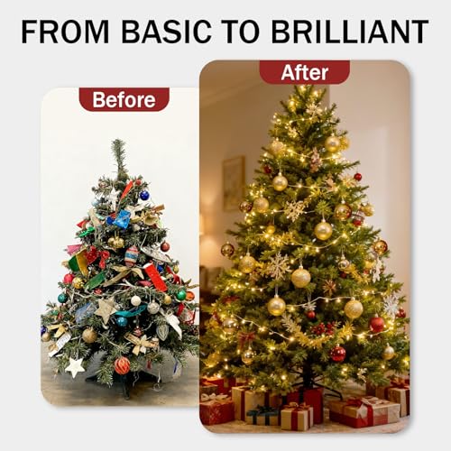 Napzy 24 pcs Red Christmas Ornaments Set - Shatterproof Tree Decorations