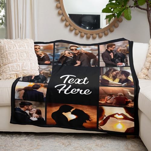 Personalized Photo Blanket - Custom Soft Flannel Throw with Picture & Text