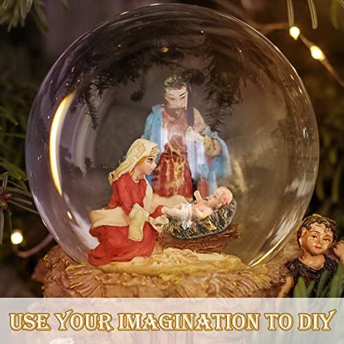 Baby Jesus Nativity Figurine Set with Velvet Gift Bags - Resin Christmas Decoration, 2.76 Inches