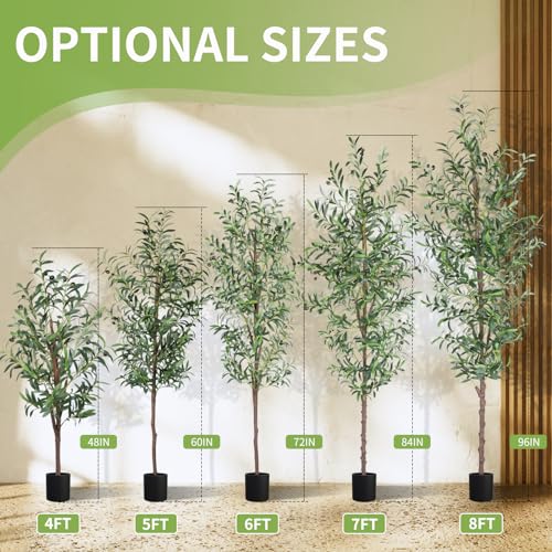 4FT Artificial Olive Tree - Realistic Faux Silk Plant for Home & Office Decor
