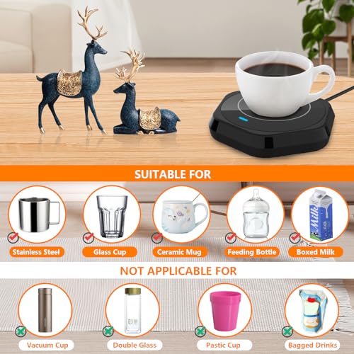 COFFEE MUG WARMER R1 Black - Electric Beverage Warmer with Auto Shut Off & Thermostat