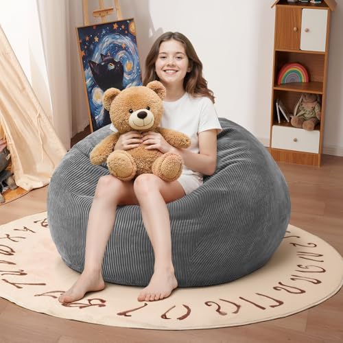 2ft Teardrop Memory Foam Bean Bag Chair with Washable Corduroy Cover