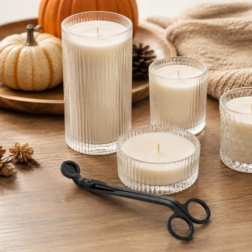 Black Stainless Steel Candle Wick Trimmer - Precision Jar Candle Clipper