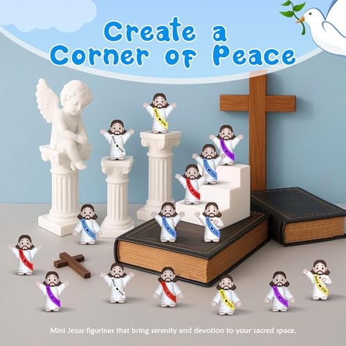 105 Pcs Mini Jesus Figurines - 1.4 Inch Tiny Religious Statues for Easter
