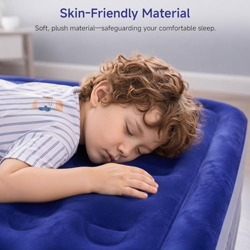 Self-Inflating Air Mattress with Built-In Pump, 18 Inch Twin Blow Up Bed
