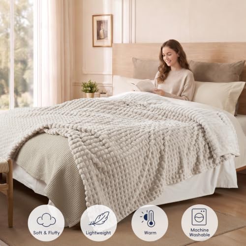 King Size Soft Fleece Blanket - Lightweight & Anti-Pilling 108"x90"