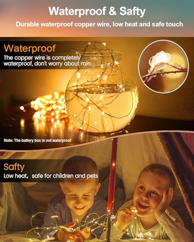 HOBAYS 20 Pack Battery Operated Fairy Lights 3.3ft Warm White LED