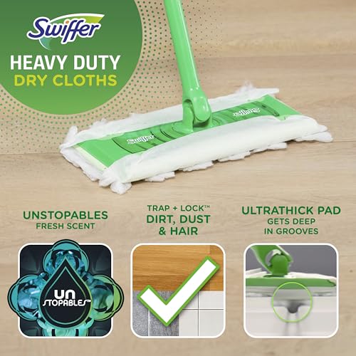 Heavy Duty Dry Sweeping Cloth Refills, Fresh Scent Multi-Surface Pads, 20 Count