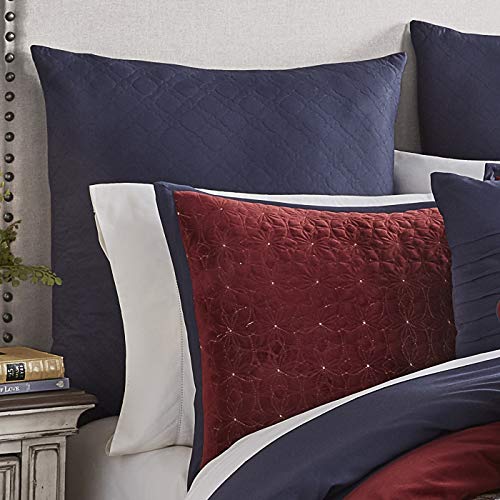 Sadler 10-Piece King Size Comforter Bedding Set - Red & Gray