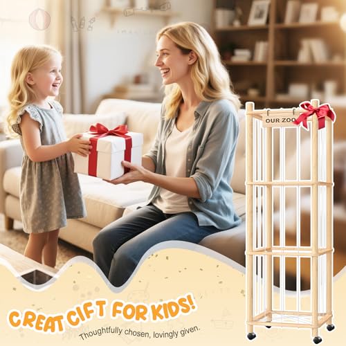 Extra Large Stuffed Animal Zoo Storage Organizer with Wheels - Plush Toy Cage