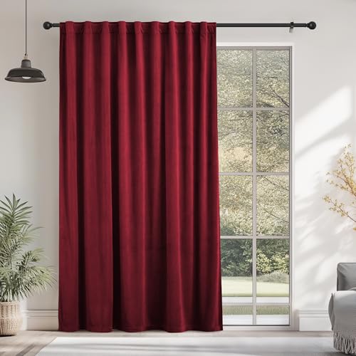 StangH Red Velvet Christmas Window Curtains 72x84 Inches - Pack of 1