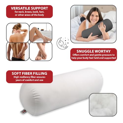 Versatile Fiber-Filled Bolster Pillow for Neck, Back, and Leg Support