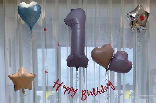 Lilac Number 1 Balloon - 40 Inch Shiny 1st Birthday Decoration for Baby Boy or Girl
