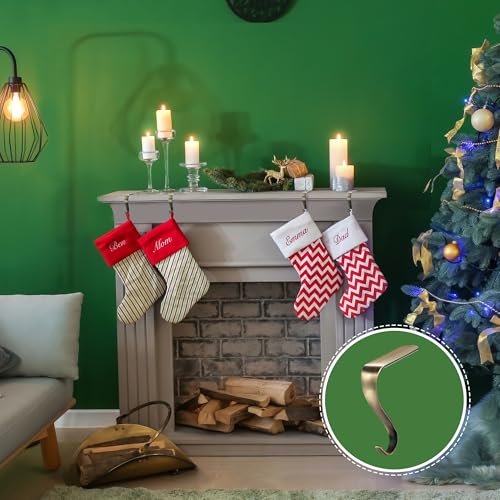 Adjustable Christmas Stocking Holders for Mantel - Set of 4, Bronze Metal