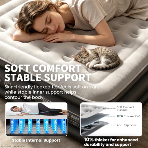 Queen Air Mattress with Built-In Pump - 18" Raised Inflatable Bed