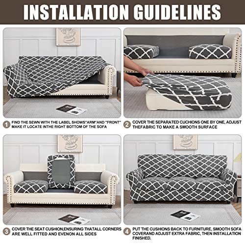 Stretch Floral Sofa Cover - 2-Piece Armchair Slipcover Set