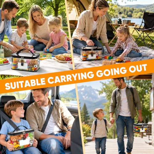 10-Pack Clear Toy Storage Bags with Handles and Zippers, Waterproof Organizer