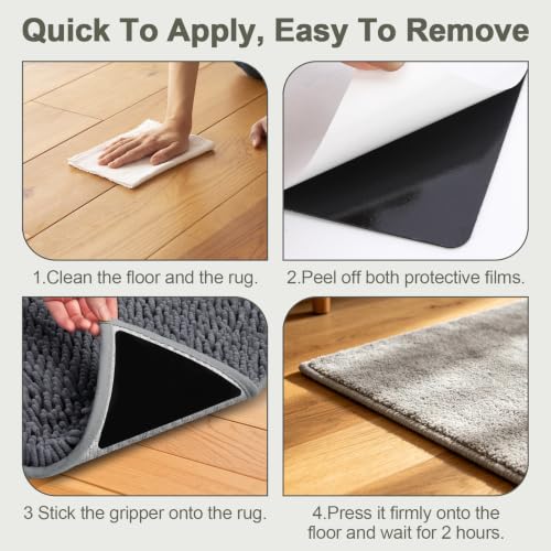 12-Piece Non-Slip Rug Gripper Pads for Hardwood Floors and Tiles
