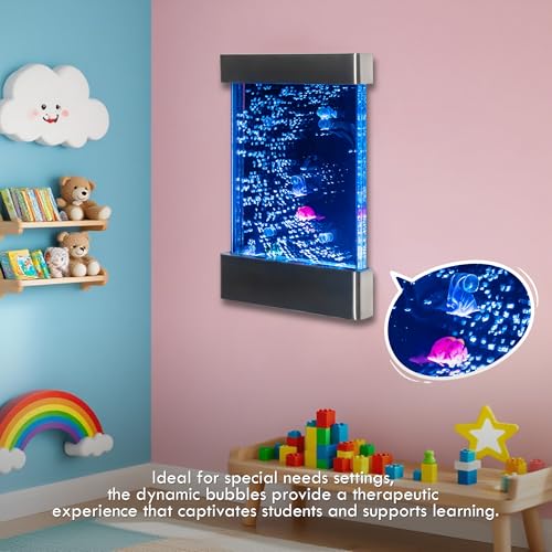 16x24 Inch LED Water Bubble Wall, Stainless Steel Sensory Decor