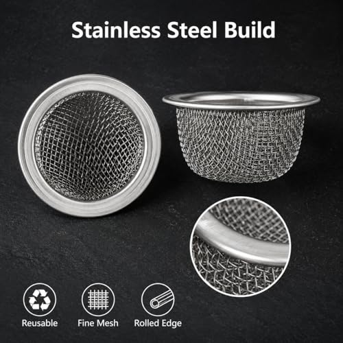 Zerodeko 10PCS Stainless Steel Cocktail Smoker Screen Filters - Reusable Mesh Strainers for Whiskey & Bar Drinks