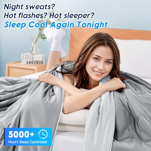 Cooling Blanket for Hot Sleepers - Breathable All-Season Comforter, Queen Size (90x90 inches)