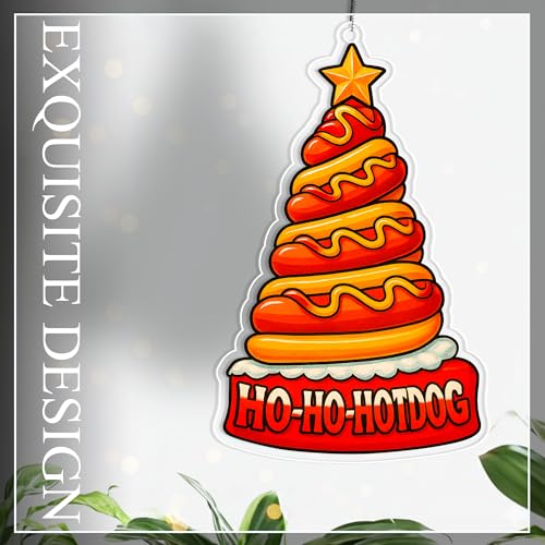 Hotdog 2 Side Printed Acrylic Ornament - Funny Christmas Food Decor, Foodie Gift