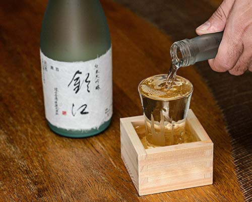 JapanBargain 4 oz Hinoki Wood Sake Masu Cup with Longevity Engraving - Japanese Tradition, Set of 4