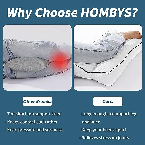 Shredded Memory Foam Knee Pillow for Side Sleepers - 26" White