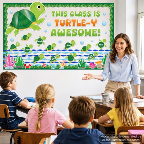 3D Sea Turtle Bulletin Board Decoration Set for Classroom and Office