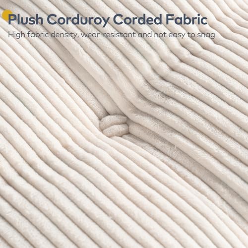 3-in-1 Convertible Corduroy Floor Sofa Bed with Adjustable Backrest