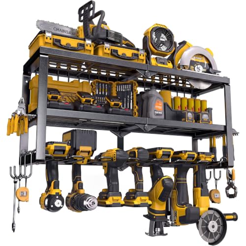 Heavy Duty Power Tool Organizer and Drill Holder Wall Mount Storage Rack