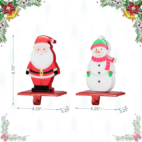 Glitzhome Christmas Stocking Holders for Mantel, Set of 2 Epoxy Resin