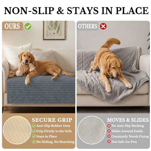 Waterproof Couch Cover for Dogs - Non-Slip Plush Sofa Protector, 36" x 71"
