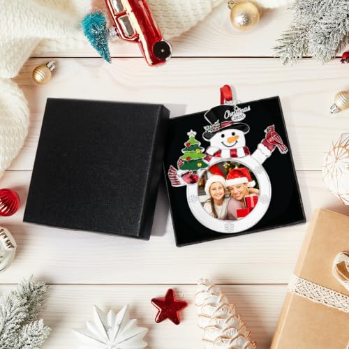 Hedeey 2026 Snowman Photo Ornament Christmas Tree Decoration Gift