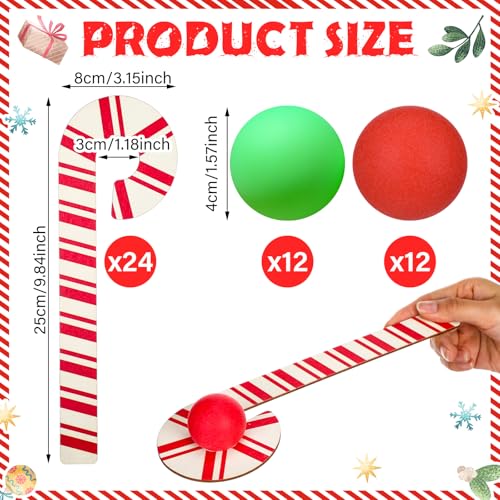 Christmas Spoons and Bouncy Balls Relay Race Set for Kids and Parties