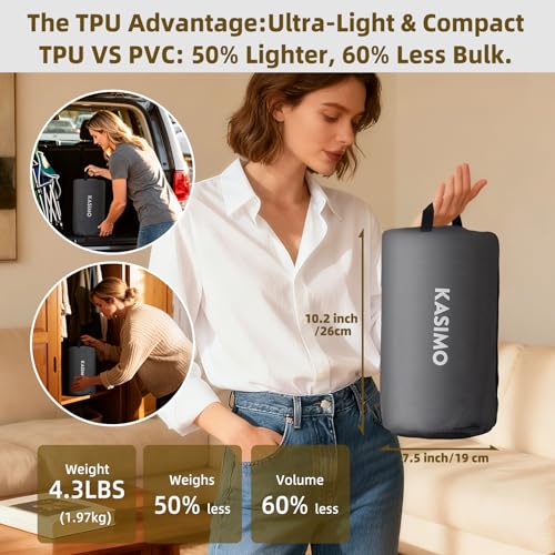Twin TPU Air Mattress with Cordless Rechargeable Pump for Home & Camping