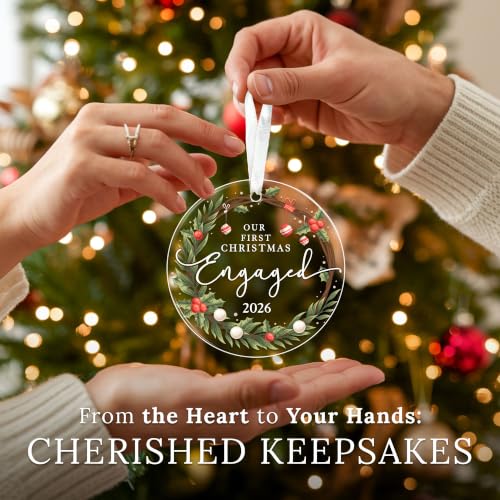 HEXMOZ Engaged 2026 Christmas Ornament for Couples - Bridal Keepsake Gift