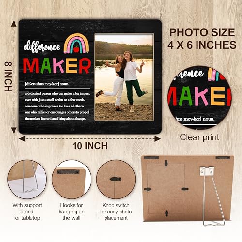 Difference Maker Rainbow Inspirational Picture Frame 8x10 - For Boss, Teacher, Coworker Gift