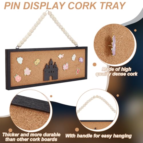 Rectangle Castle Pin Board 5.5x15 Inch Cork Bulletin Display Wall Mount