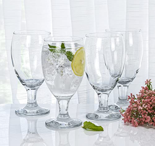 20 oz All-Purpose Drinking Goblets, Set of 4 Clear Stemmed Glassware