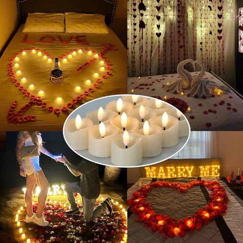 EZiKitchen 24 Pack Flameless Votive Candles - Realistic Flickering LED Tealights, 1.5x1.67 Inches, Battery Operated, Safe Decor
