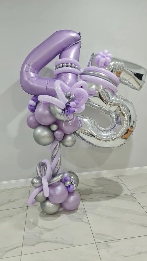 Lilac 9 Balloon | 40-Inch Lavender Number Balloon for Girls' 9th Birthday Decorations