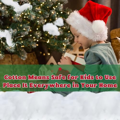 Fluffy Artificial Fake Snow Fluff (6 oz) - Soft Christmas Tree & Village Decor