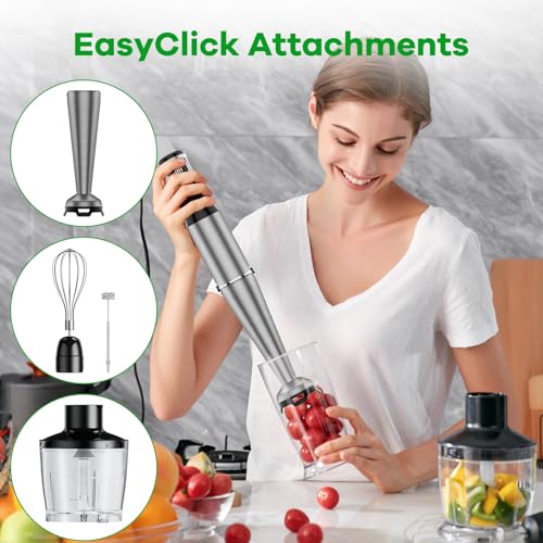 1100W Immersion Hand Blender Set - 5-in-1 Variable Speed Stick Mixer