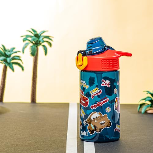 Kids Water Bottle with Straw 16oz Leak-Proof Plastic for School